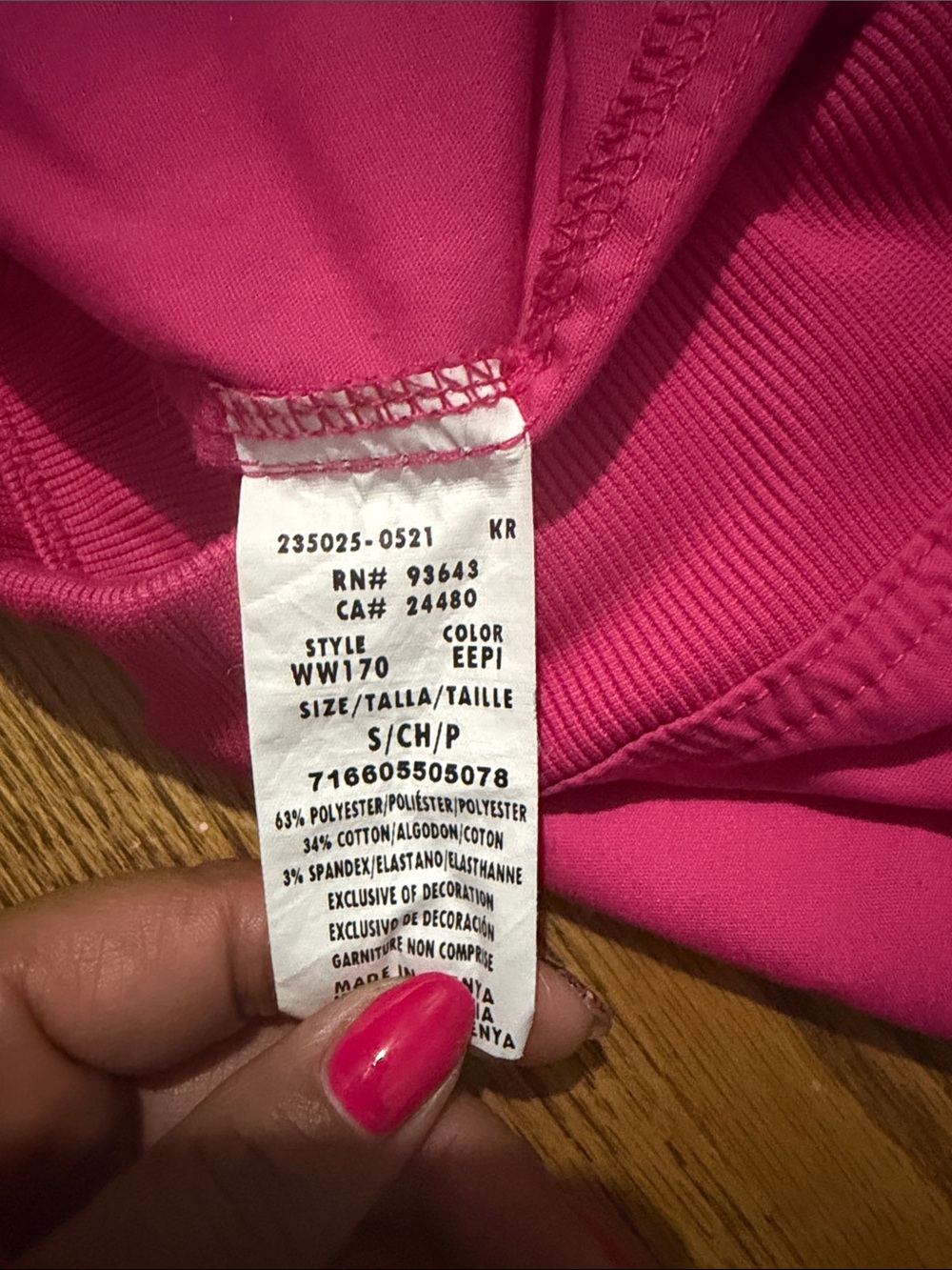 Cherokee Hot Pink Knit Waist Scrub Pant - Picture 3 of 3